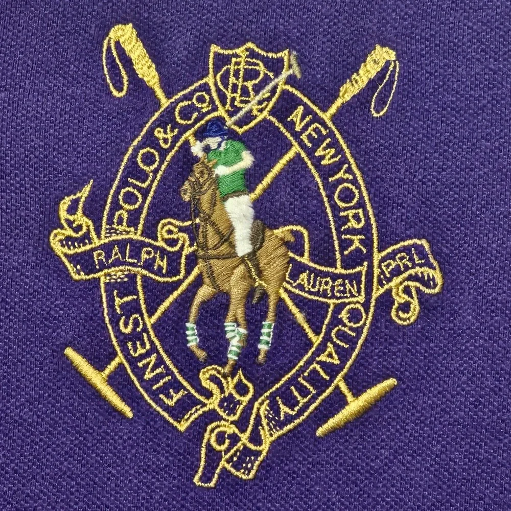 Polo Ralph Lauren Shirt Men's Size Large Big Pony New‎ York Crest Purple